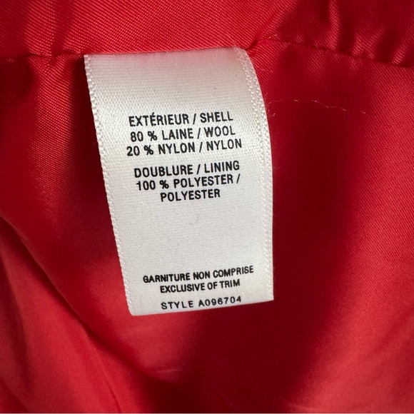 Jacob Women's Bold Scarlet Pea Coat - Picture 12 of 13